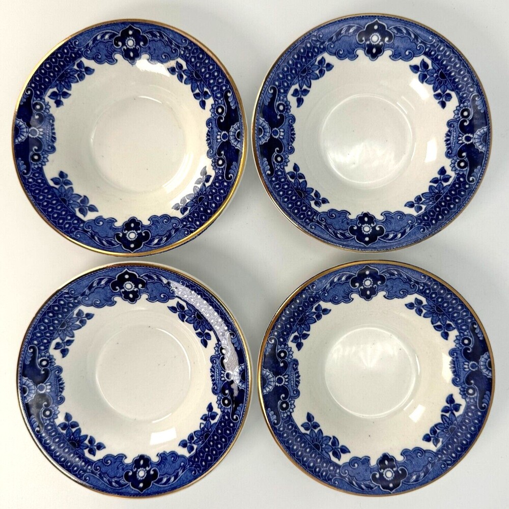 Burleigh Ware Blue Willow 4 Dipping Sauce Bowl Dinnerware Tableware UK 4.25 inch